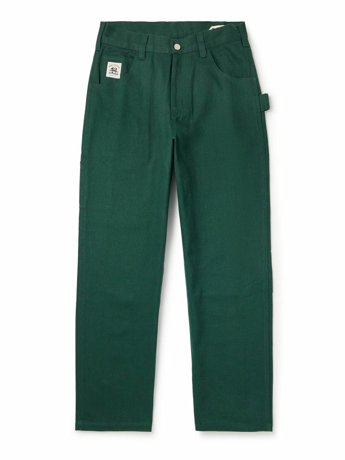 Bode Cambridge patch-appliqué cotton canvas wide-leg pants Bode