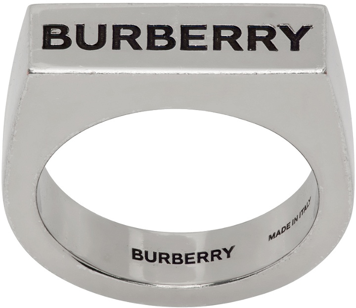 Photo: Burberry Silver Logo Engraved Ring