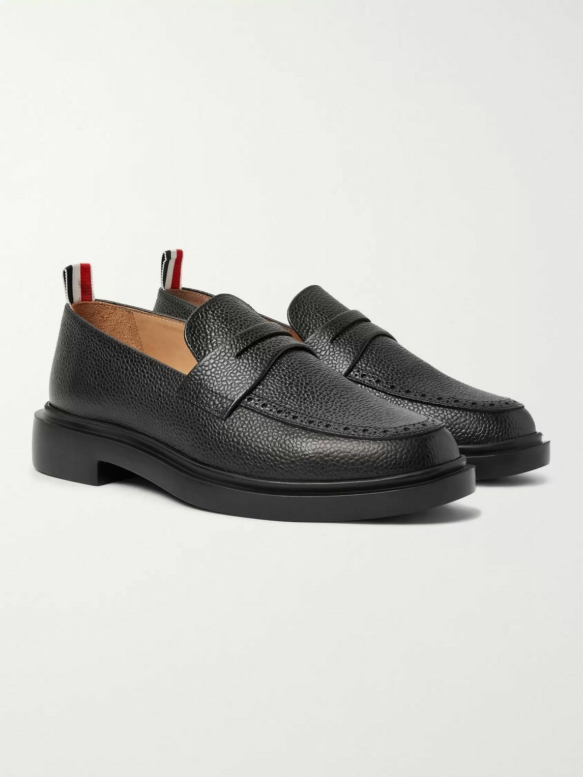 Thom Browne - Pebble-Grain Leather Penny Loafers - Black