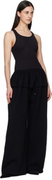 ALAÏA Black Peplum Fleece Lounge Pants