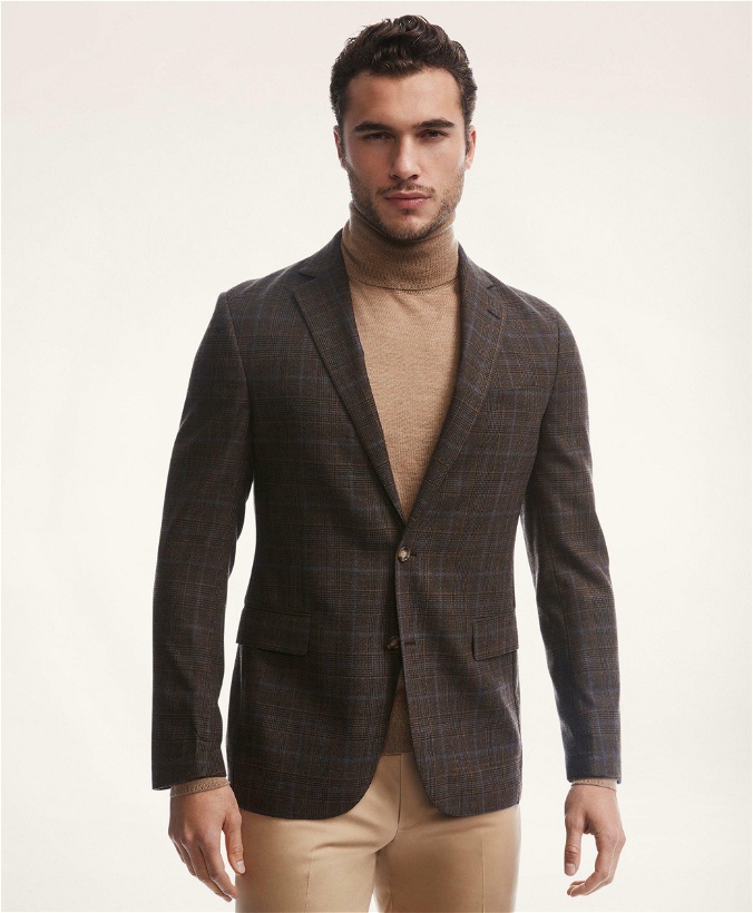Photo: Brooks Brothers Men's Regent Regular-Fit Glen Plaid with Deco Wool Sport Coat | Brown