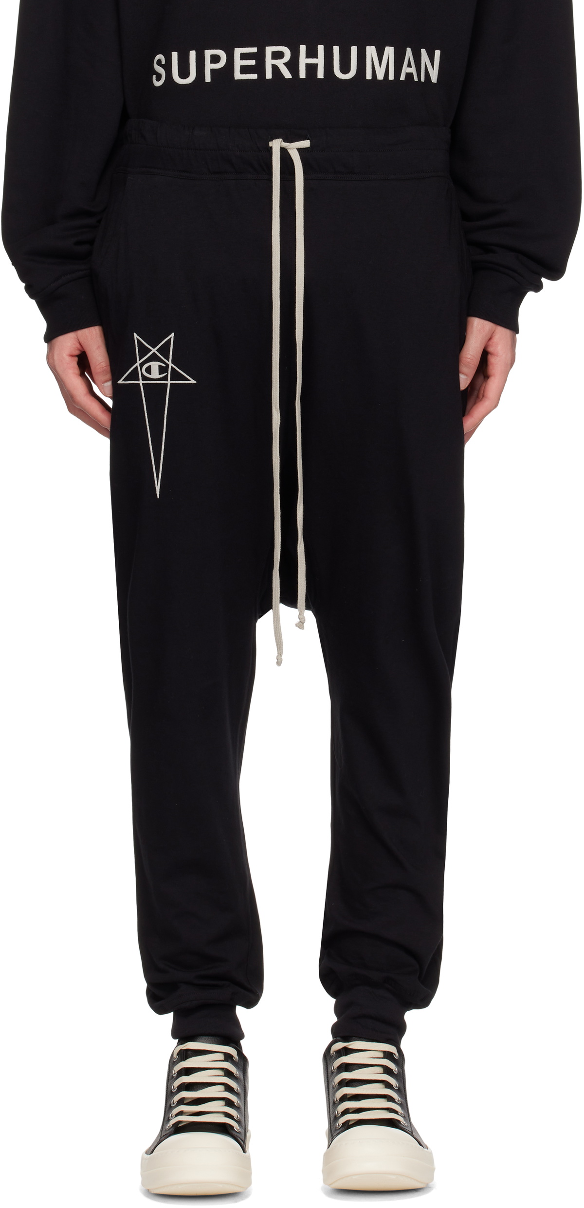 Rick Owens Black Performa Bauhaus Jogger Sweatshirt Rick Owens