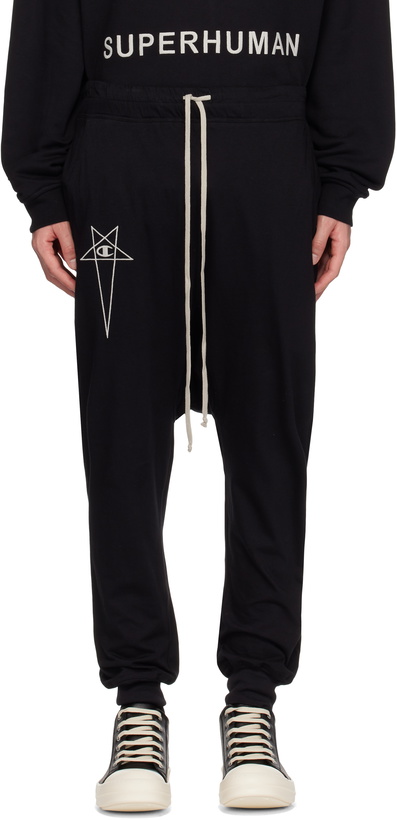 Photo: Rick Owens Black Champion Edition Prisoner Drawstring Sweatpants