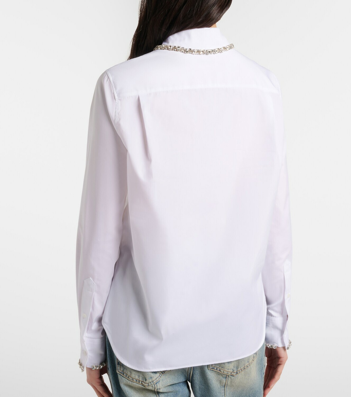 McQueen Embellished cotton poplin shirt