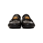 Versace Black Croc Medusa Loafers