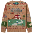 Polo Ralph Lauren Men's x Element Intarsia Crew Knit in Brown Multi