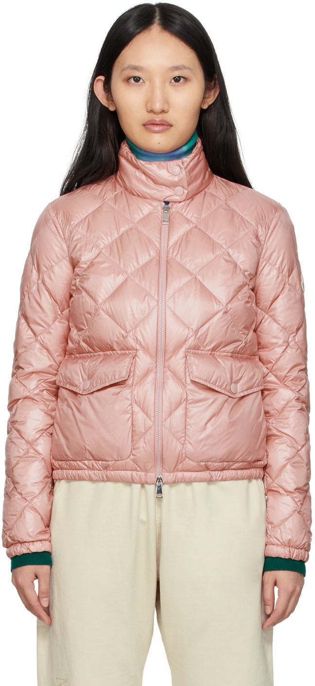 大人もOK 14A Moncler BINIC ダスティピンク Moncler Pink Down Binic Short Jacket Moncler