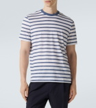 Dunhill Striped linen and cotton T-shirt