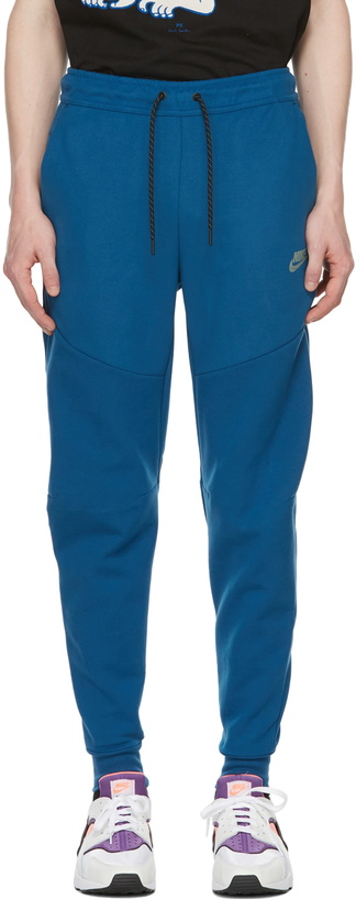 Photo: Nike Blue Fleece Sportswear Tech Lounge Pants