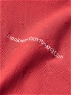 Stockholm Surfboard Club - Jes Logo-Embroidered Organic Cotton-Jersey Hoodie - Red