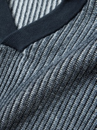 Frescobol Carioca - Rino Ribbed-Knit Cotton-Blend Polo Shirt - Blue
