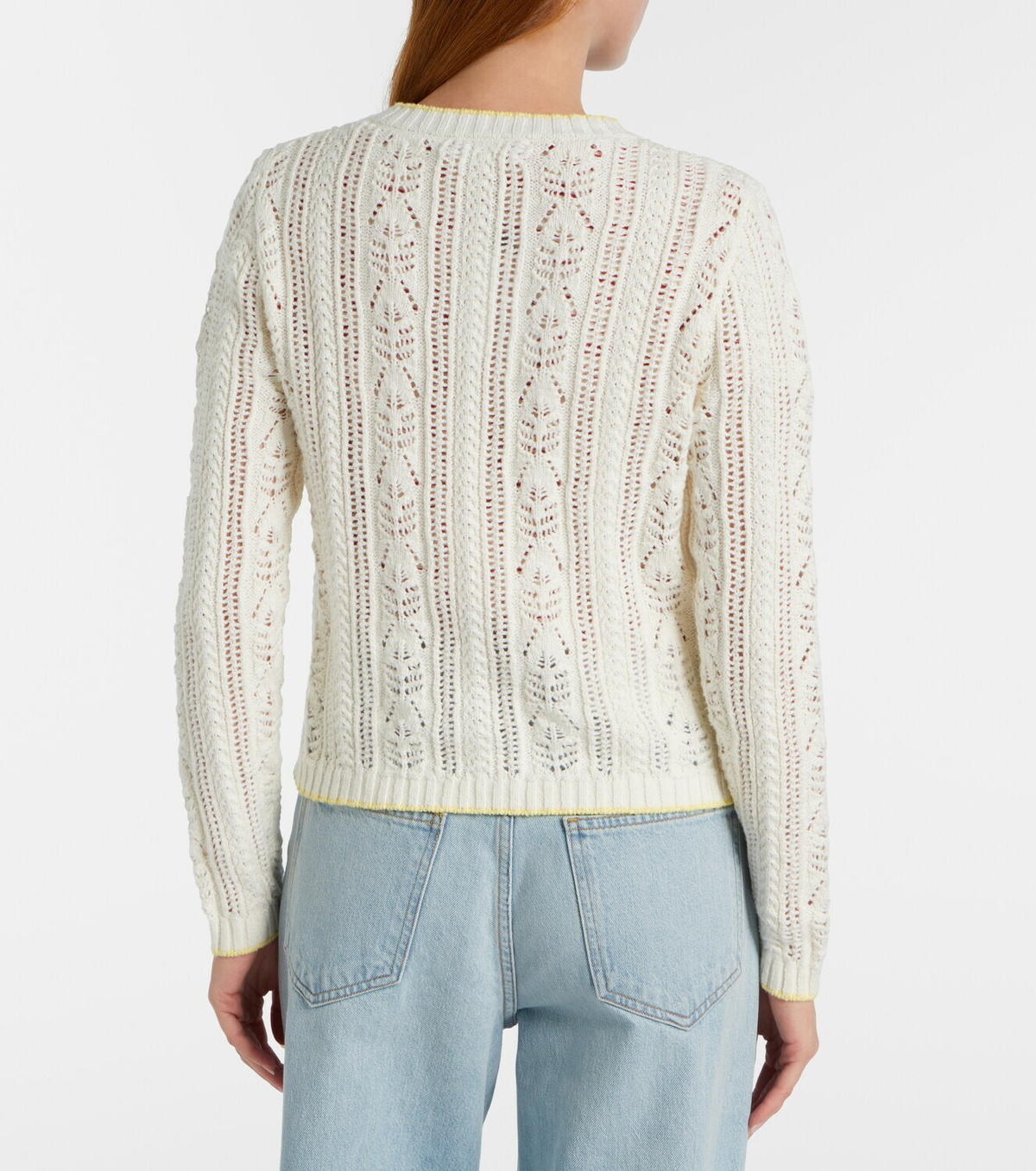 Velvet Daisy pointelle cotton-blend cardigan