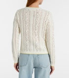Velvet Daisy pointelle cotton-blend cardigan
