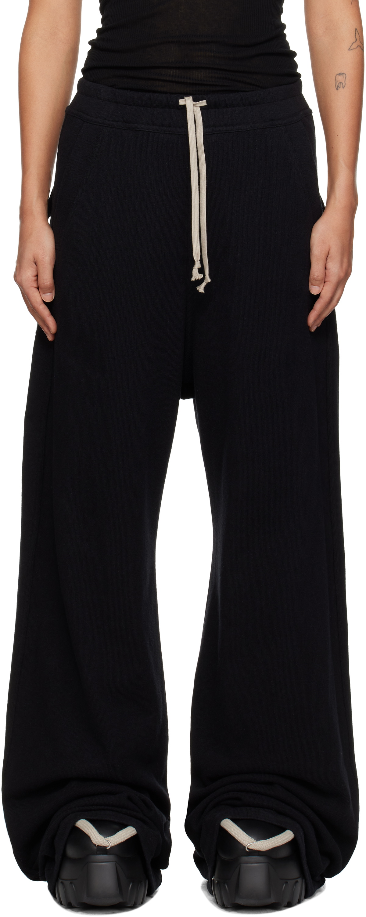 パンツ MONCLER + RICK OWENS WOMENS BELAS COTTON SWEATPANTS Moncler x Rick Owens Belas Wide Leg Cotton Sweatpants