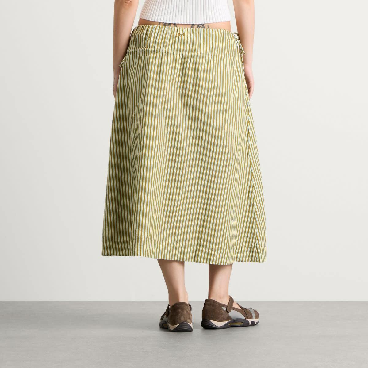 Damson Madder Women's Caspia Volume Midi Skirt in Basil