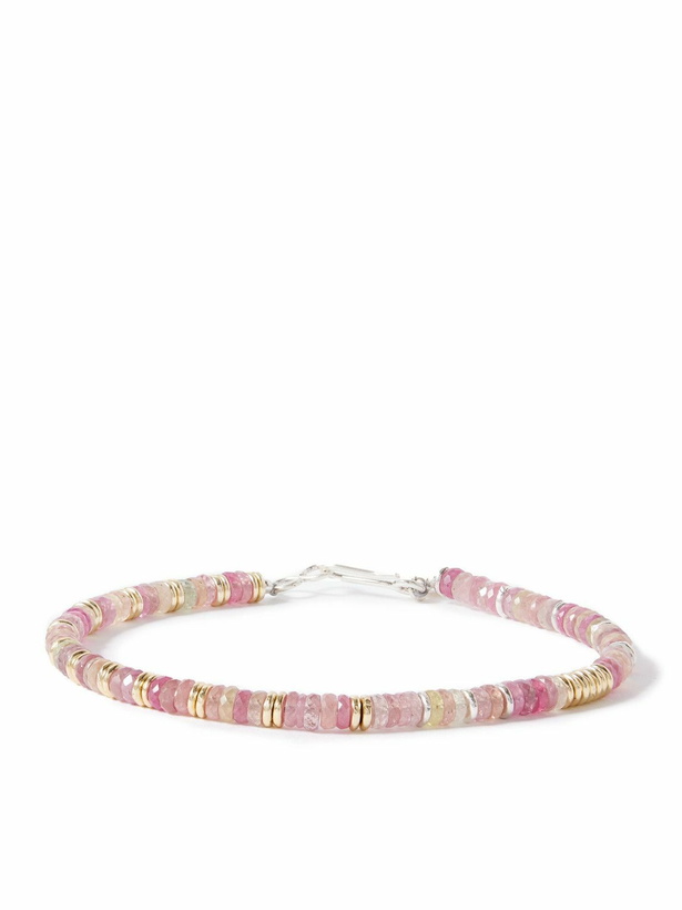 Photo: Peyote Bird - Virgo 14-Karat Gold-Plated Silver Sapphire Beaded Bracelet