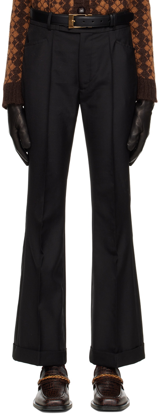 Ernest W. Baker SSENSE Exclusive Black Cuffed 70's Trousers Ernest