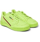 adidas Originals - Continental 80 Grosgrain-Trimmed Leather Sneakers - Men - Lime green