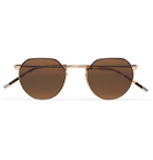 Dick Moby - Agadir Round-Frame Silver-Tone Sunglasses - Gold