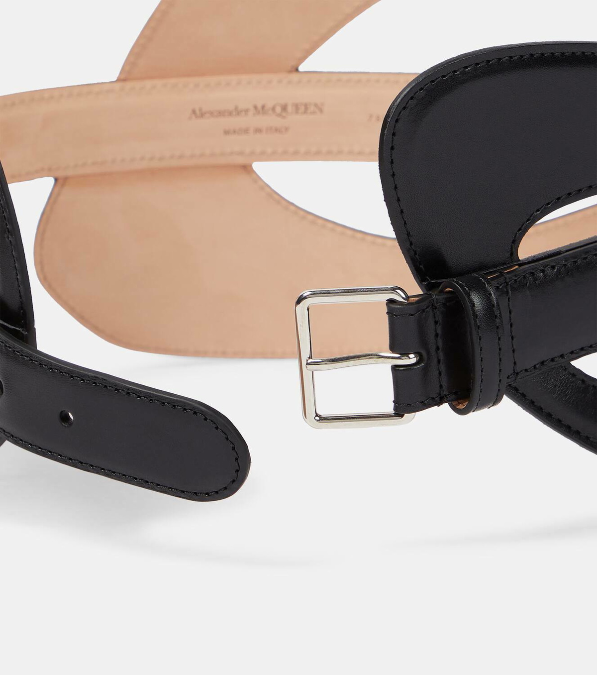 Alexander McQueen Curved leather belt
