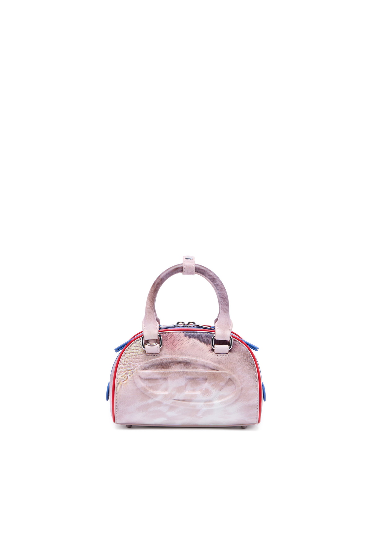 Diesel 1DR Dome-Mini bowling bag with animal print - Crossbody Bags Womens in Multicolor