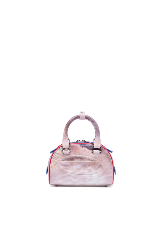 Photo: Diesel 1DR Dome-Mini bowling bag with animal print - Crossbody Bags Womens in Multicolor