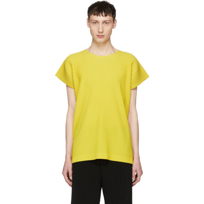 Photo: Homme Plisse Issey Miyake Yellow Pleated T-Shirt