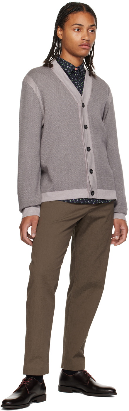 PS by Paul Smith Purple Broad Stripe Zebra Cardigan