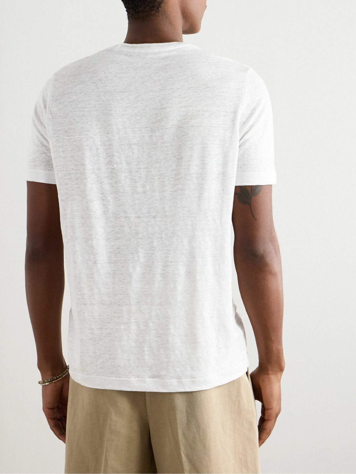 Loro Piana - Sam Linen-Jersey T-Shirt - White Loro Piana