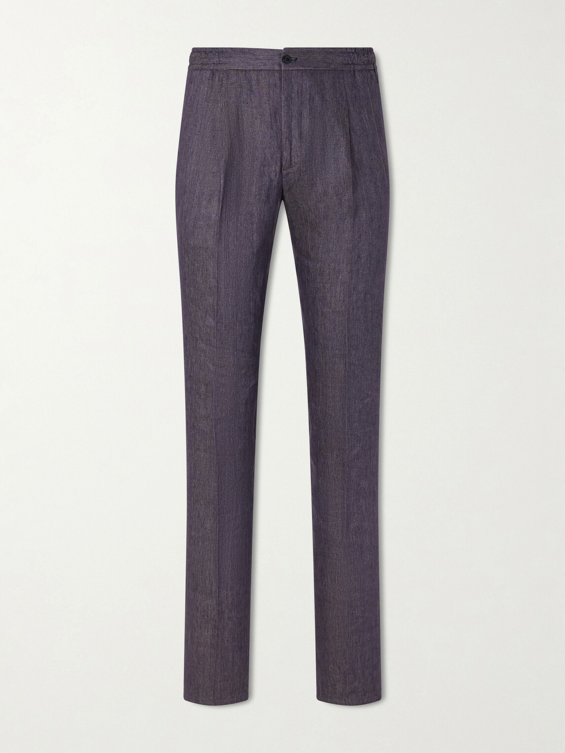 Rubinacci - Straight-Leg Linen Trousers - Blue