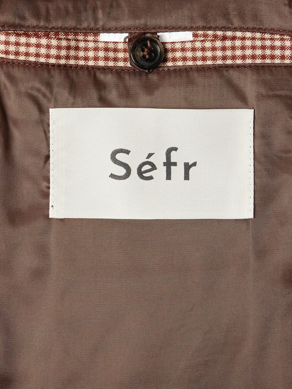 Séfr - Insight Gingham Woven Suit Jacket - Brown