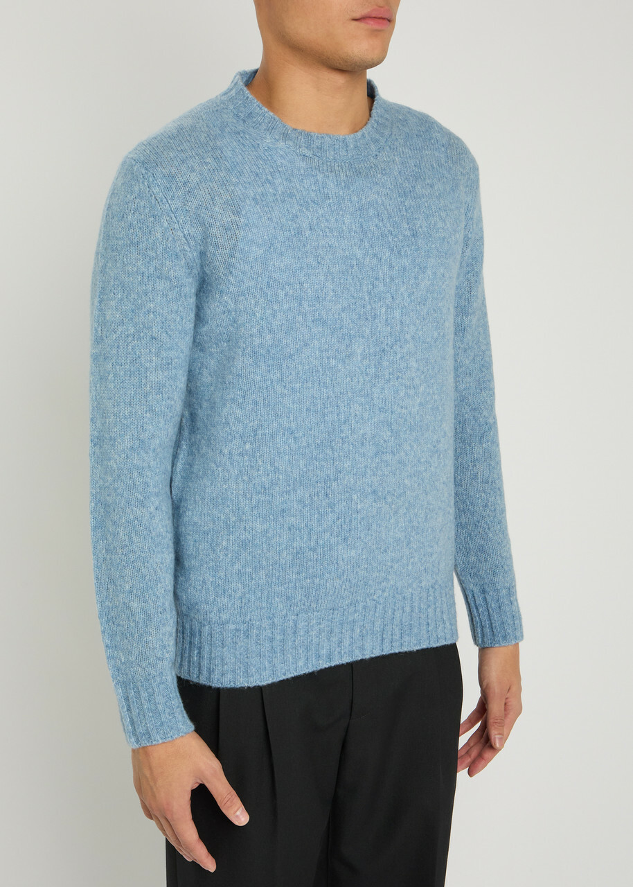 NN07 Knit Wool-blend Jumper Light Blue