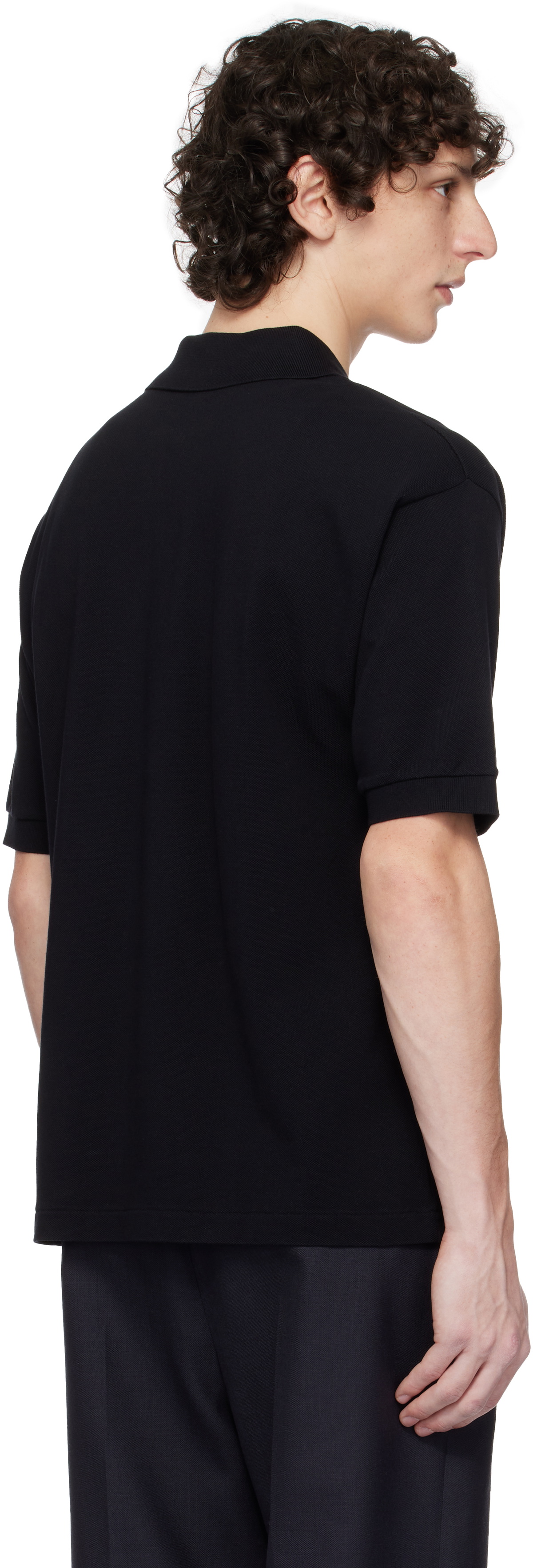 AURALEE Navy Pima Cotton Heavy Pique Polo Auralee