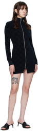 AMBUSH Black Monogram Zip Minidress