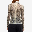 Sportmax Women's Proteo Snakeskin Long Sleeve Top in Beige