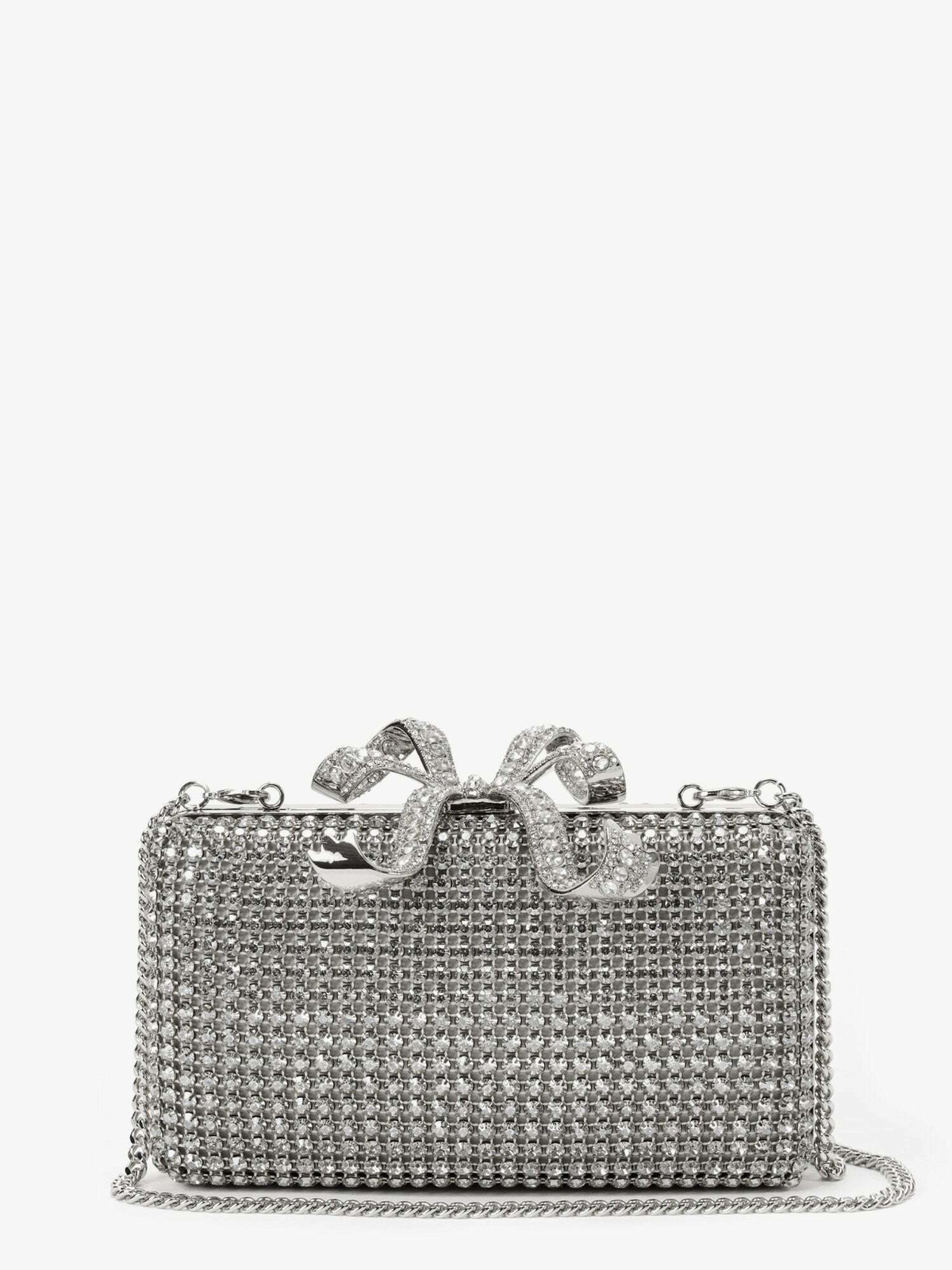 【送料&関税込】self-portrait Hand Bag In Silver Polyester Silver Crystal Fishnet Bag – self-portrait-US