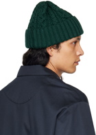BEAMS PLUS Green Cable Knit Beanie