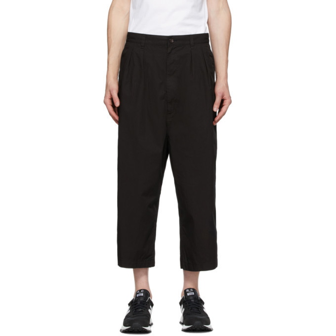 Photo: Comme des Garcons Homme Black Garment-Dyed Twill Trousers