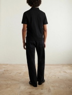 SAINT LAURENT - Logo-Embroidered Cotton-Blend Piqué Polo Shirt - Black
