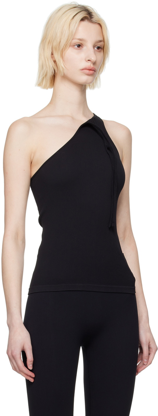 ANDREĀDAMO Black Asymmetric Tank Top