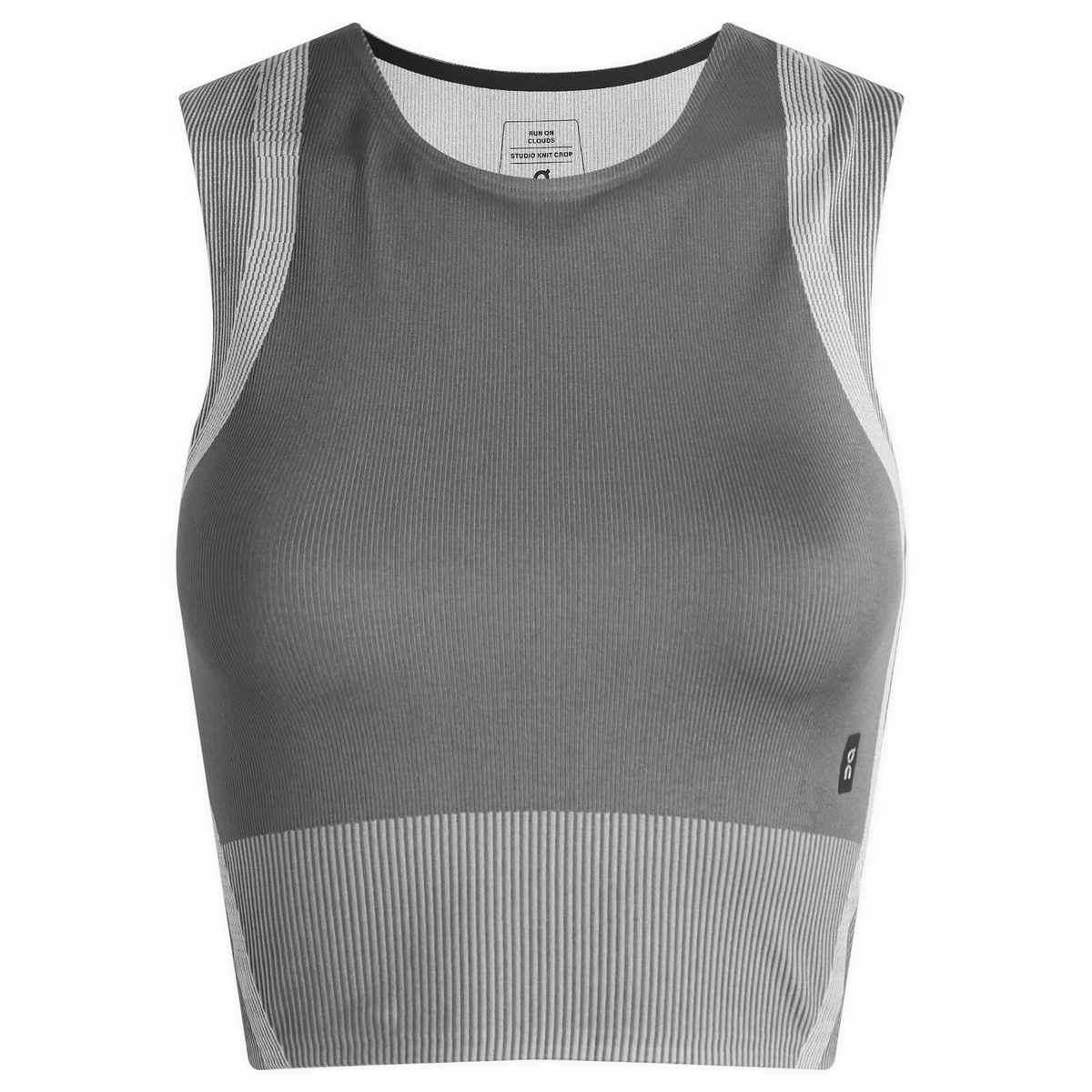 ON Women's Studio Knit Crop Top in Rock/Glacier