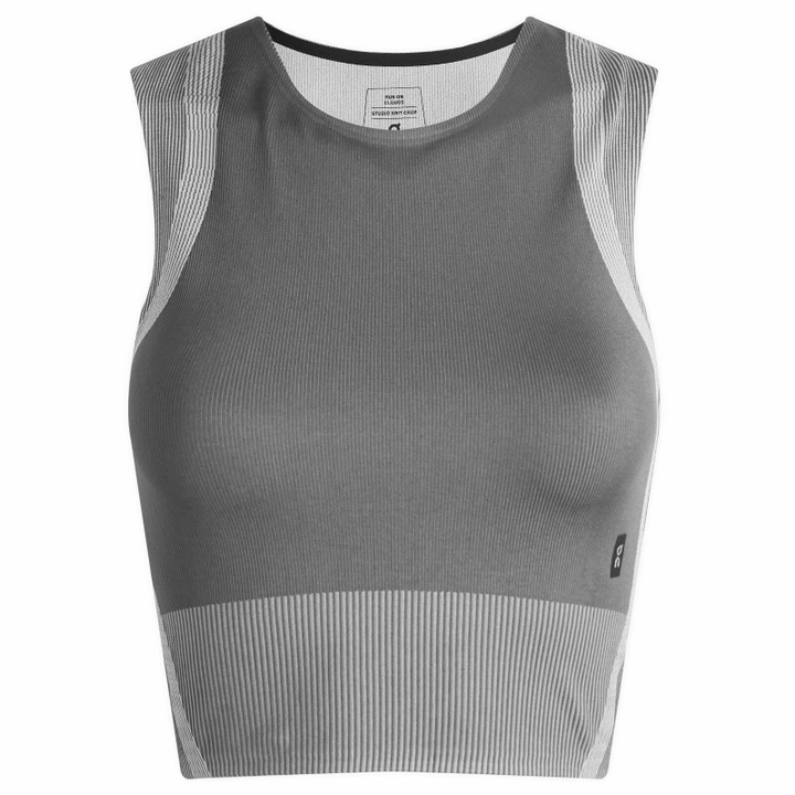 Photo: ON Women's Studio Knit Crop Top in Rock/Glacier