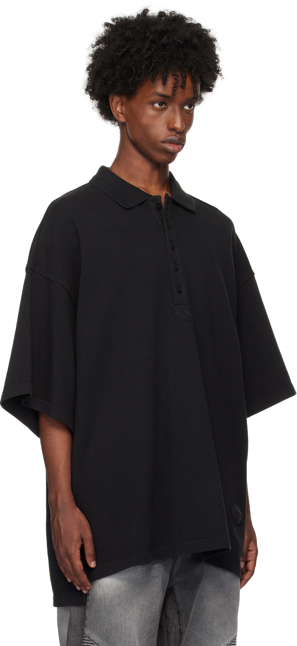 Alexander Wang Black Oversized Polo Alexander Wang