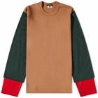 Comme des Garçons Homme Plus Men's Long Sleeve Layered Panel T-Shirt in Brown