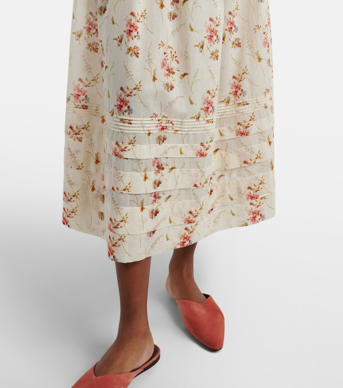 Dôen Marie floral cotton maxi skirt
