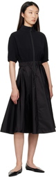 Moncler Black Taffeta Skirt Midi Dress
