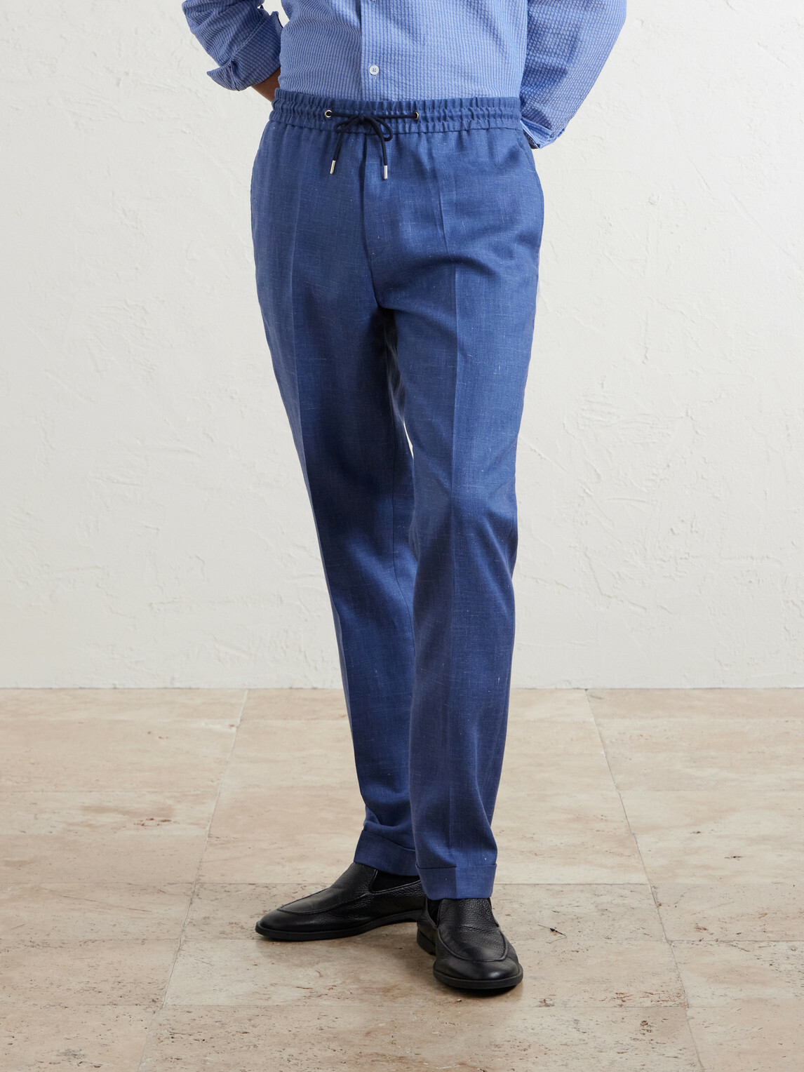 Paul Smith - Straight-Leg Linen Trousers - Blue