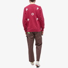 Pop Trading Company Men's Logo Crew Sweat in Raspberry/White