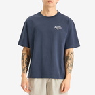 Maison Kitsuné Men's Handwriting Embroidery Oversize T-Shirt in Ink Blue