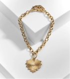 Foundrae Heart Love Medium 18kt gold chain bracelet with diamonds
